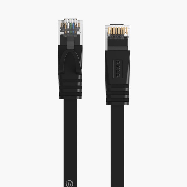 Cáp mạng đầu đúc Cat6 2m Orico PUG-C6B-20-BK Đen, dây dẹt