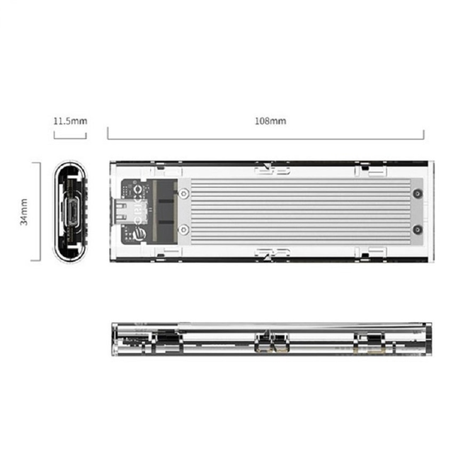 Box ổ cứng NVMe M.2 SSD ORICO TCM2-C3-SV Type C - Tốc độ 10Gbps
