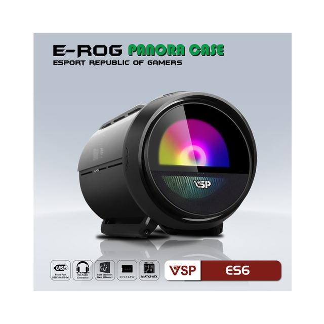 Vỏ Case VSP E-ROG ES6 Black (Mid Tower / Màu Đen)
