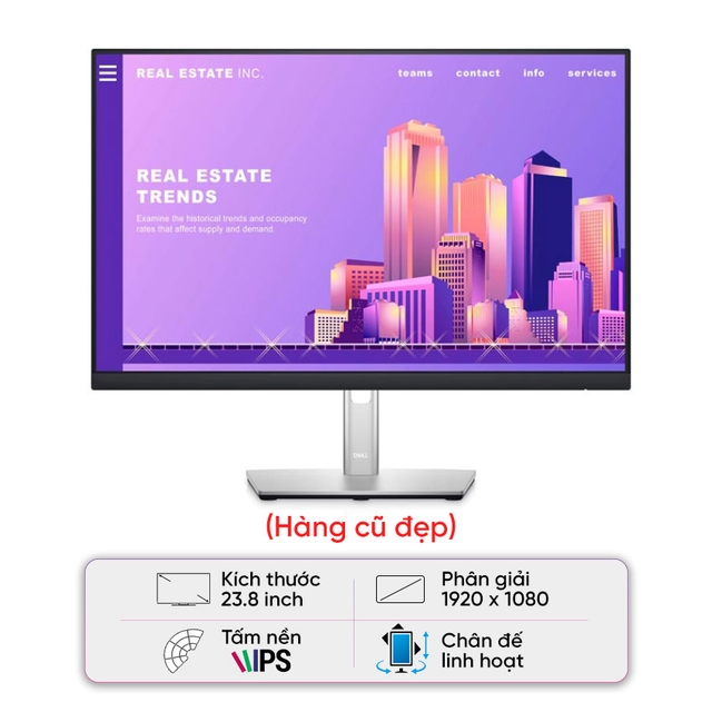 Màn hình Dell P2422H (23.8inch/FHD/IPS/60Hz/5ms) - Cũ Đẹp (Không vỏ hộp)