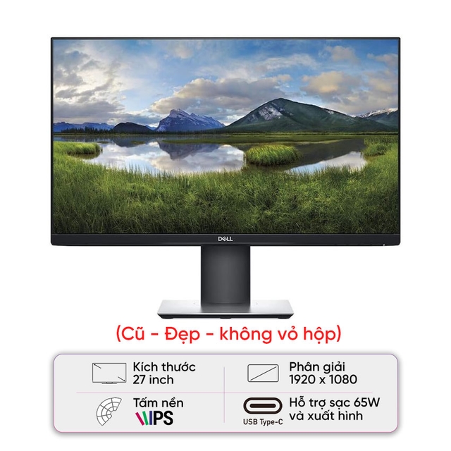 Màn hình Dell P2719HC (27 inch/FHD/IPS/60Hz/5ms/TypeC) - Cũ đẹp (Không vỏ hộp)