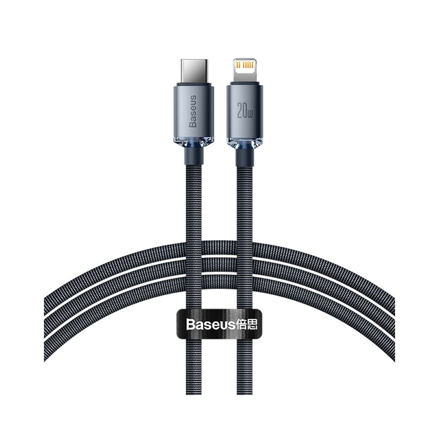 Cáp Baseus Crystal Shine USB-C to Lightning 1.2M Black