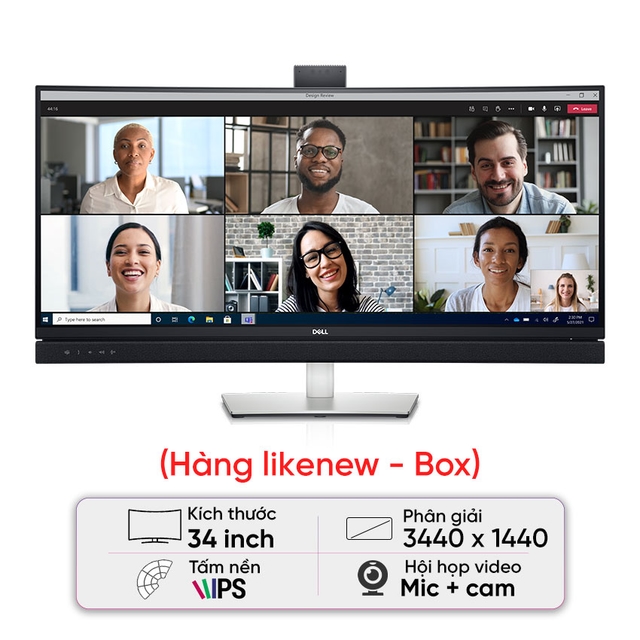 Màn hình Dell C3422WE (34 inch/WQHD/IPS/60Hz/5ms/RJ45/USB C/Cong) - Likenew (Box)