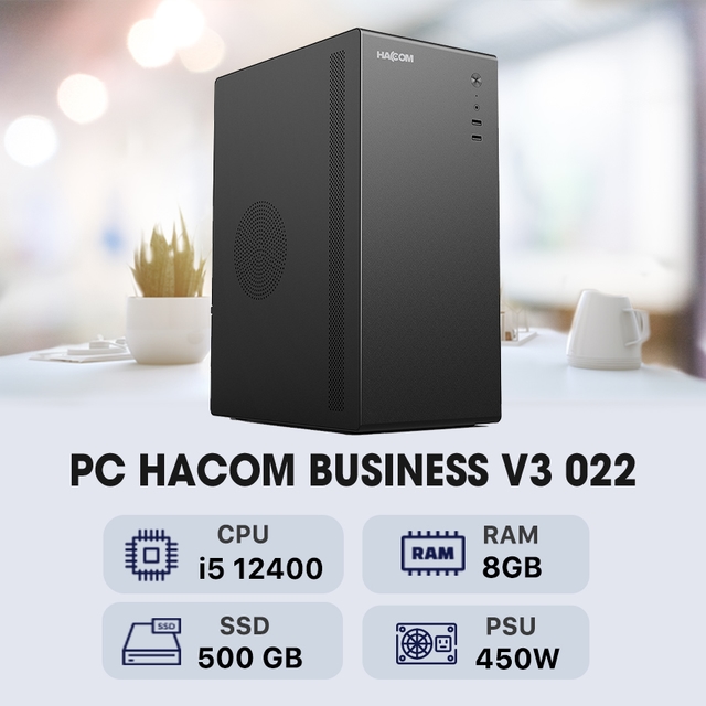 PC HACOM BUSINESS V3 022 (Intel i5 12400/8GB RAM/500 GB SSD)