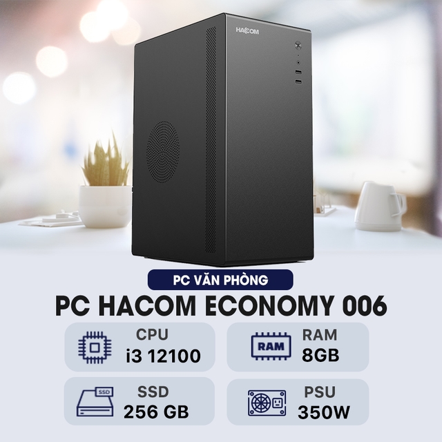 PC HACOM ECONOMY 006 ( Intel i3 12100 / 8GB RAM / 256 GB SSD )