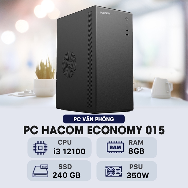 PC HACOM ECONOMY 015 ( Intel I3 12100/ 8GB RAM/240 GB SSD )