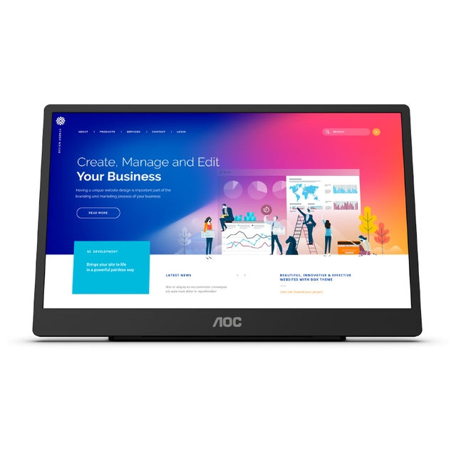 Màn hình di động AOC 16T20 (15.6 inch/FHD/IPS/60Hz/USB-C/loa)
