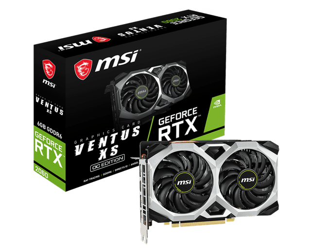 Card màn hình MSI RTX 2060 VENTUS XS 6G OC - Cũ đẹp (Tray)
