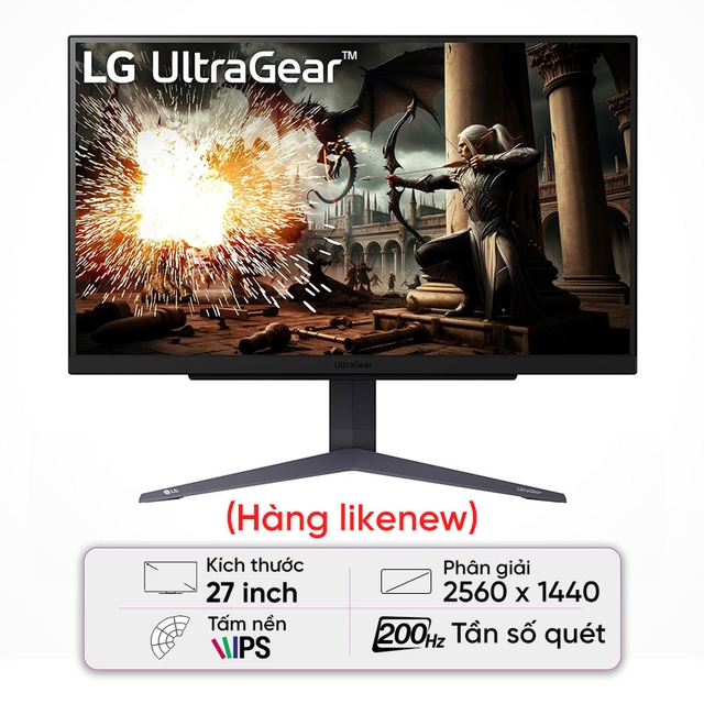 Màn hình LG UltraGear 27GS75Q-B (27 inch/QHD/IPS/200Hz/1ms) - Likenew (Full box)