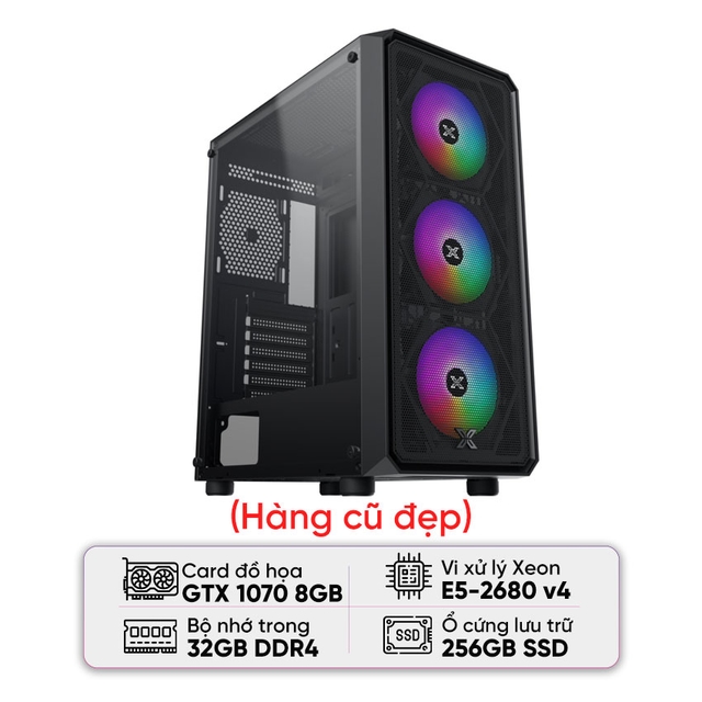 PC GIẢ LẬP XEON (E5-2680 V4/X99/32B RAM/256GB SSD/GTX 1070/650W)
