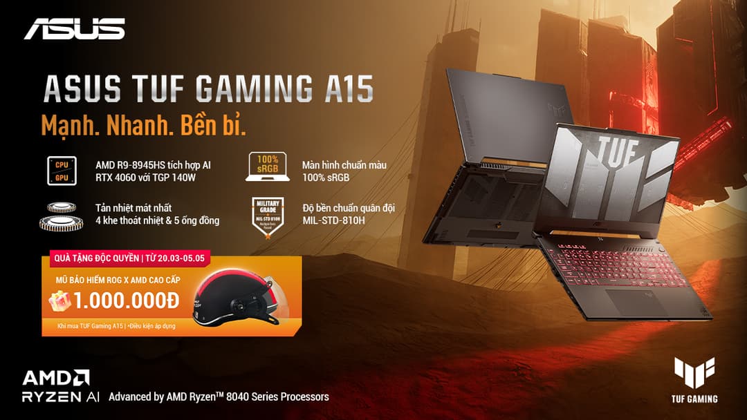 [CTKM] MUA ASUS TUF GAMING A15 - NHẬN QUÀ ĐỘC QUYỀN TỪ ROG