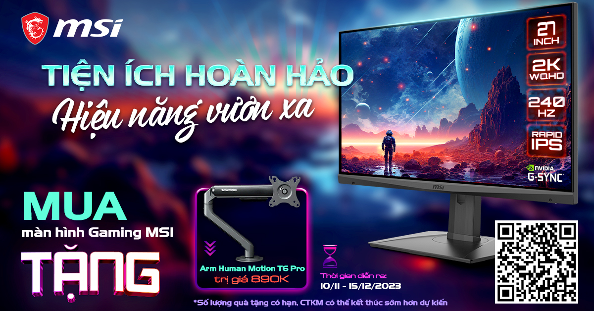 Mua 1 Nhận về 2 với màn hình gaming MSI