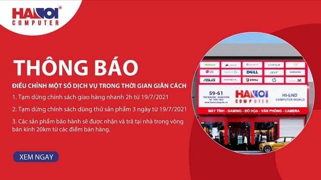 THÔNG BÁO: ĐIỀU CHỈNH MỘT SỐ DỊCH VỤ TRONG THỜI GIAN GIÃN CÁCH