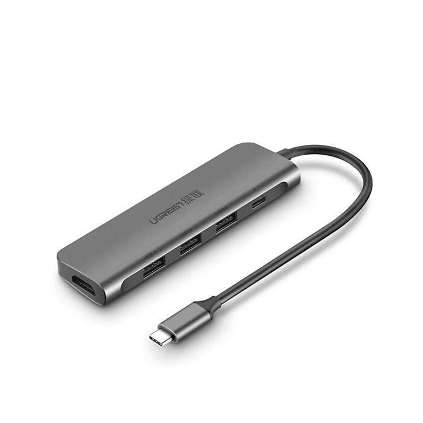 Cáp chuyển đổi từ Type C sang HDMI + 3 USB 3.0 và 1 cổng sạc Type C Ugreen 50209