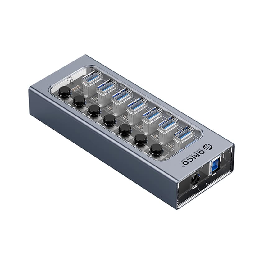 Bộ Chia USB Orico AT2U3-7AB-GY (Từ 1 Ra 7 Cổng USB 3.0 Vỏ nhôm)