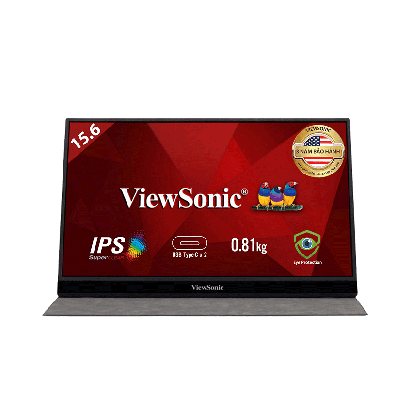 Màn hình di động Viewsonic VG1655 (15.6inch/FHD/IPS/6.5ms/60hz/250nits/MiniHDMI+USBTypeC+Audio/15000hrs) 