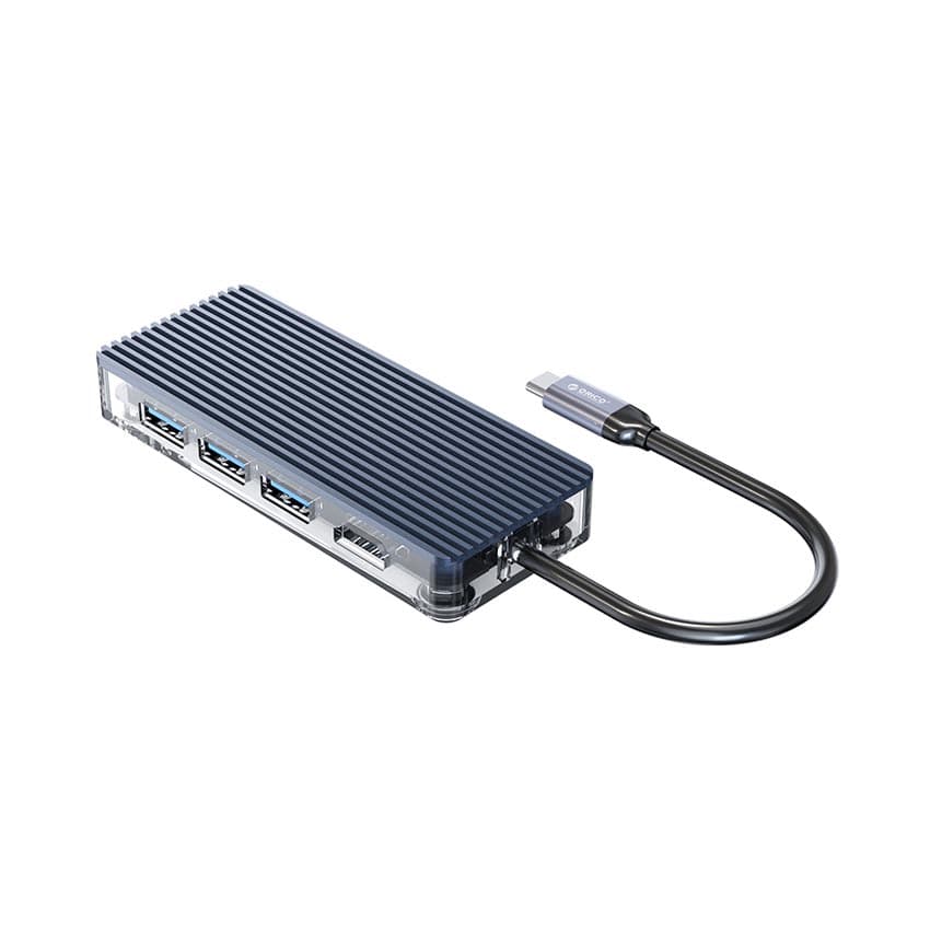Cáp chuyển đổi 6 trong 1 Orico WB-6TS-GY (Từ cổng TypeC sang HDMI*1, USB3.0*3，TF3.0/SD3.0*1)