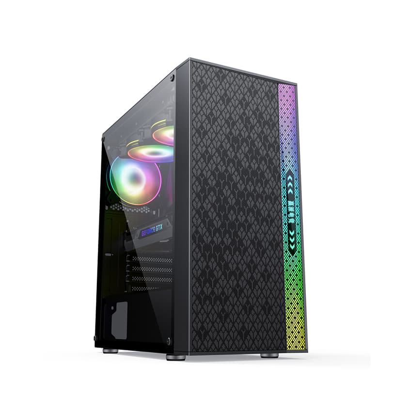 Vỏ Case SAMA 2056 (Mid Tower/Màu Đen/Kèm sẵn 3 Fan RGB)