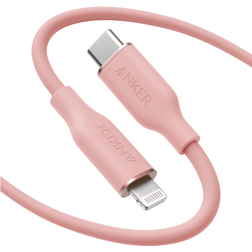 Cáp sạc điện thoại Anker A8662 PowerLine III Flow (0.9m) - Màu hồng - Type C to Lightning