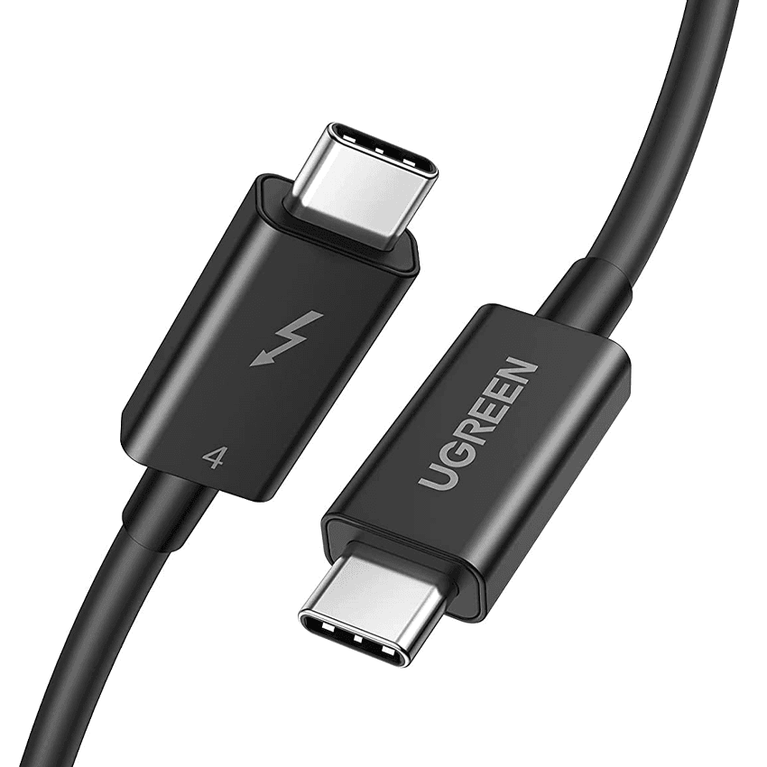 Cáp Thunderbolt 4 Ugreen 30389 dài 0.8m - Màu đen - Type C to Type C - Hỗ trợ xuất hình 8K@60Hz + Sạc PD 100W