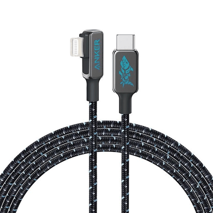 Cáp sạc điện thoại Anker x League of Legends A9544 (1.2m) - Màu đen - Chân gập - Type C to Lightning
