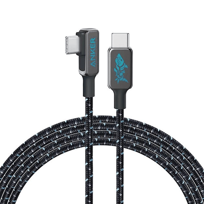 Cáp sạc điện thoại Anker x League of Legends A9543 (1.2m) - Màu đen - Chân gập - Type C to Type C