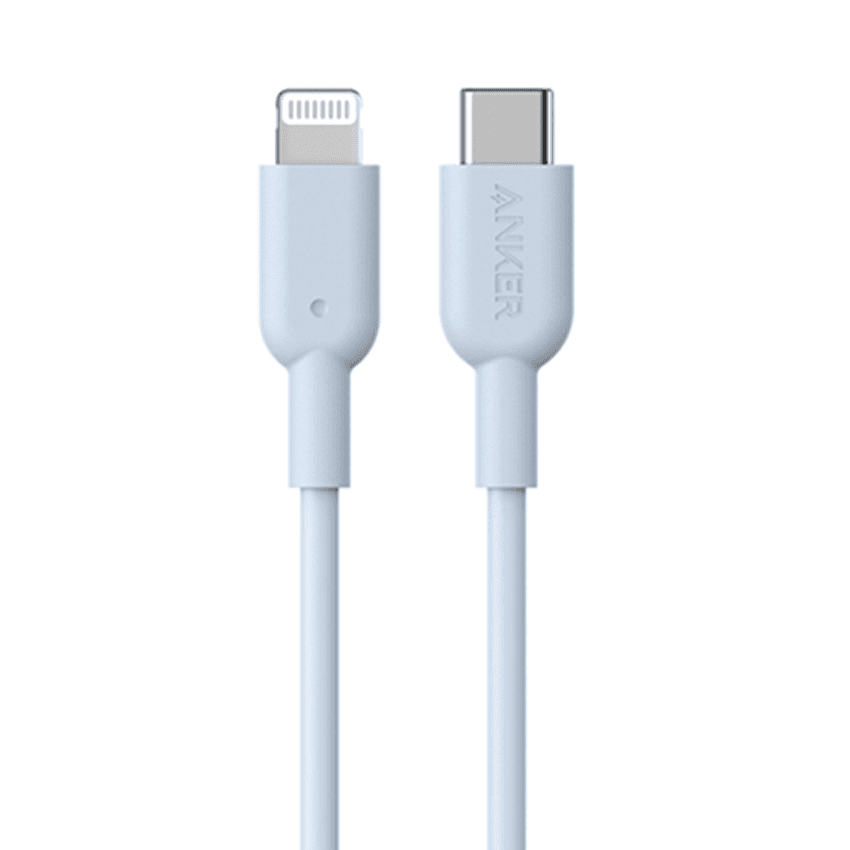 Cáp sạc điện thoại Anker A8632 PowerLine II (0.9m) - Màu xanh dương nhạt - Type C to Lightning
