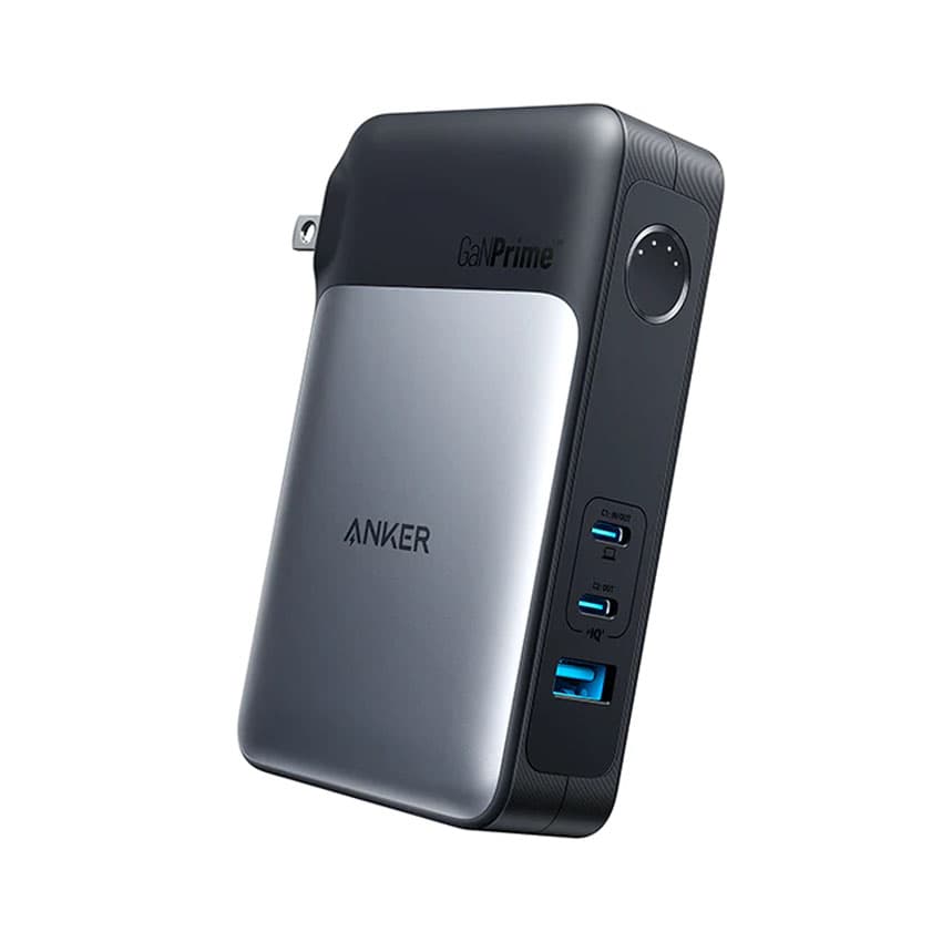 Củ sạc nhanh kiêm sạc dự phòng 10.000 mAh Anker 733 GaNPrime PowerCore A1651 - PD 65W - 01 cổng Type A + 02 cổng Type C - Màu đen
