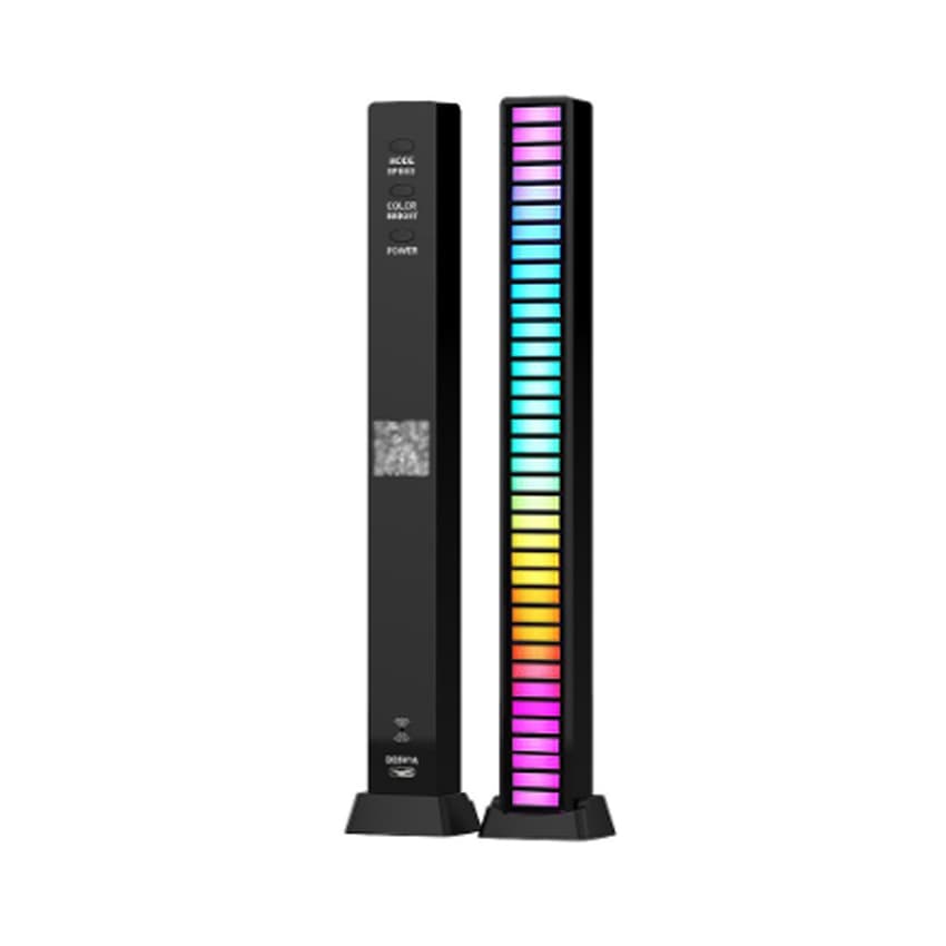 Thanh đèn LED RGB HC-001 40 bóng - Hỗ trợ cảm biến âm thanh + Điều khiển qua ứng dụng điện thoại + Pin sạc + Chân sạc Type-C - Màu đen