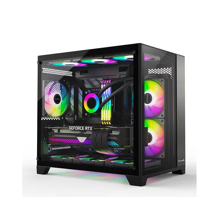 Vỏ Case VITRA CRYSTAL S1 BLACK M-ATX  (Mini Tower/Màu Đen)