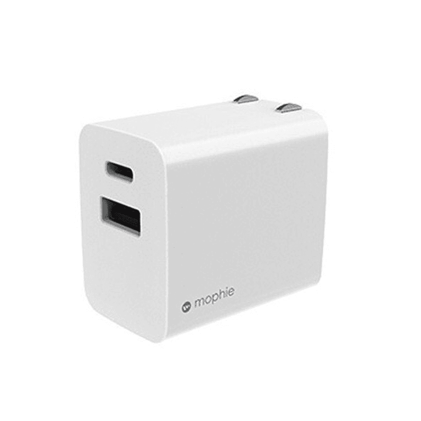 Củ sạc nhanh Mophie STAY POWERFUL - PD 20W - 01 cổng Type C + 01 cổng USB - Màu trắng