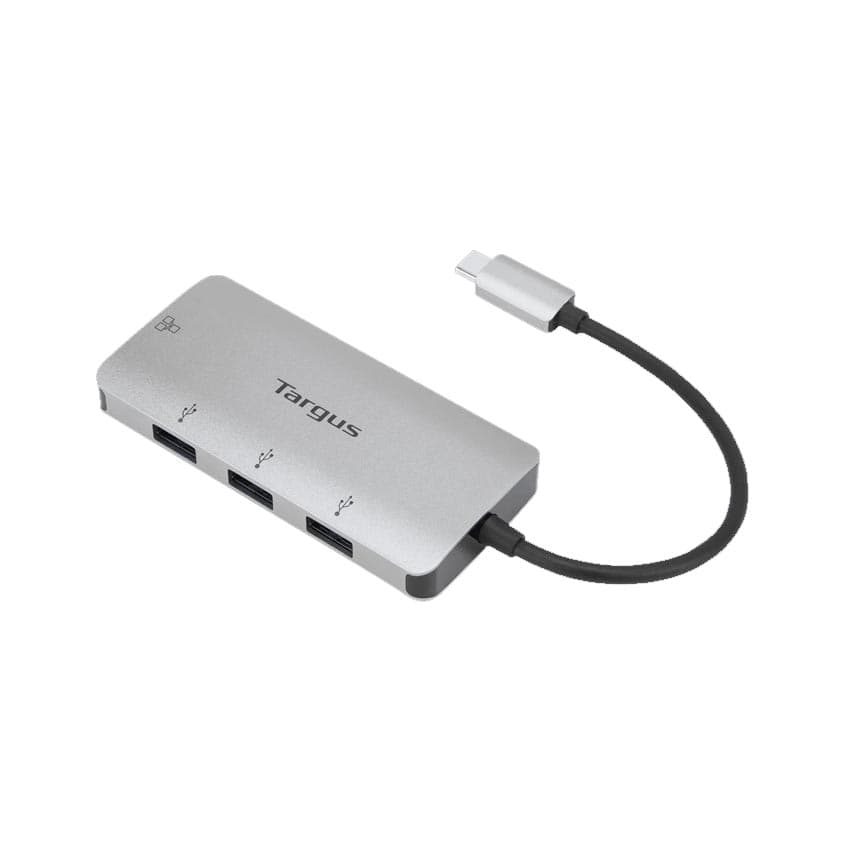 Bộ chuyển đổi Chính hãng Targus ACA959 (Từ TypeC sang 3 cổng USB 3.0 và 1 cổng Lan Giga) (Hàng Thanh Lý)
