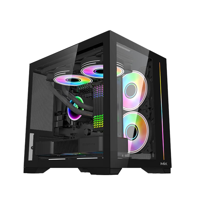 Vỏ Case MIK LV12 mini ELITE- BLACK (Mini Tower/ Màu Đen)
