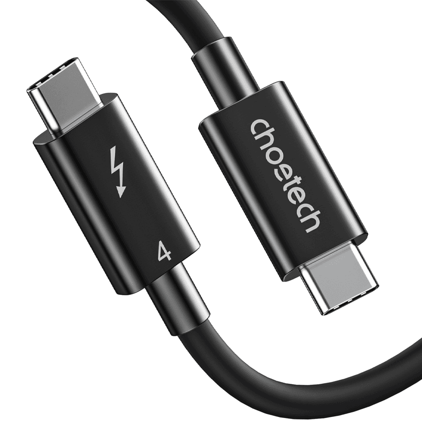 Cáp Thunderbolt 4 Choetech A3010 dài 0.8m - Màu đen - Type C to Type C - Hỗ trợ xuất hình 8K@60Hz + Sạc PD 100W