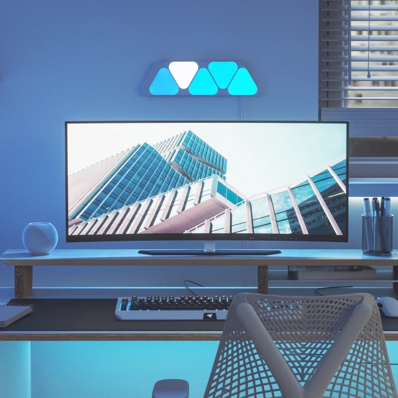 Bộ đèn dán tường thông minh Nanoleaf Triangles Mini - Hình tam giác - 5 miếng - Màu trắng