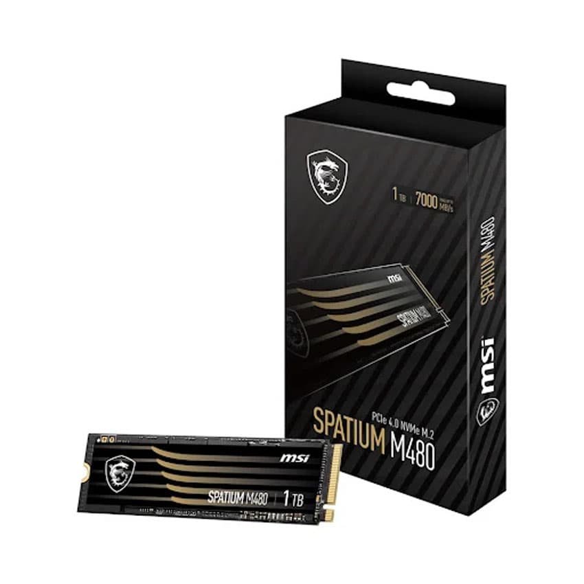 Ổ cứng SSD MSI SPATIUM M480 1TB NVMe M.2 2280 PCIe Gen 4 x 4 (Đọc 7000MB/s, Ghi 5500MB/s)