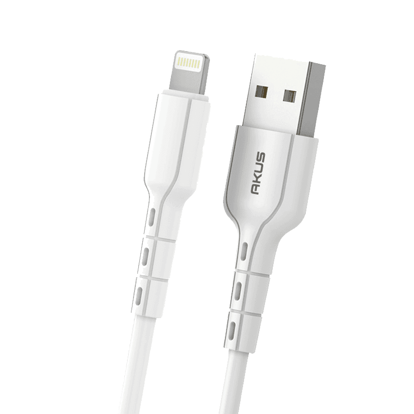 Cáp sạc điện thoại Akus D20 dài 1m - Màu trắng - USB  to Lightning