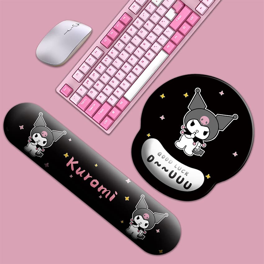 Combo kê tay bàn phím chuột Kuromi màu đen