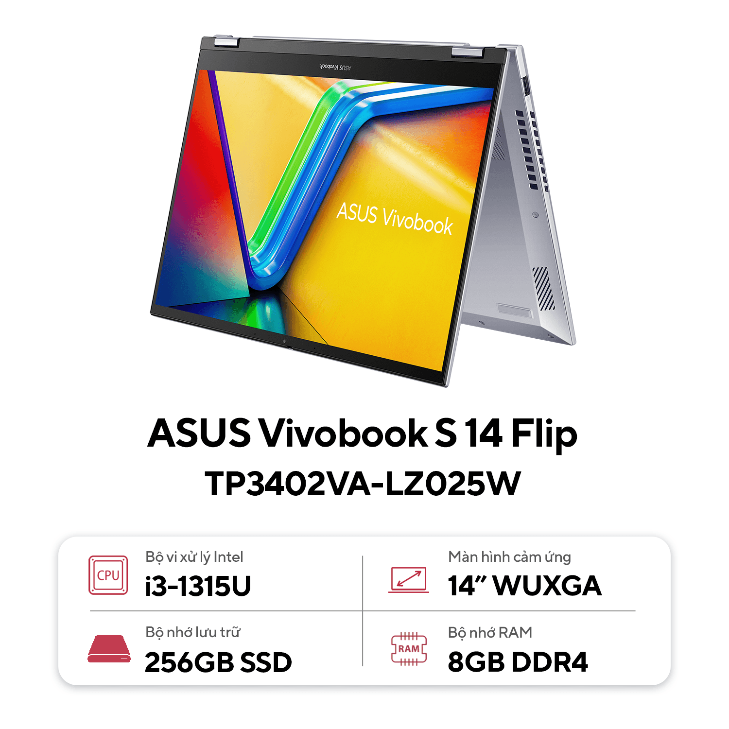 Laptop Asus VivoBook TP3402VA-LZ025W (i3 1315H/8GB RAM/256GB SSD/14 Cảm ứng/Win11/Bạc)