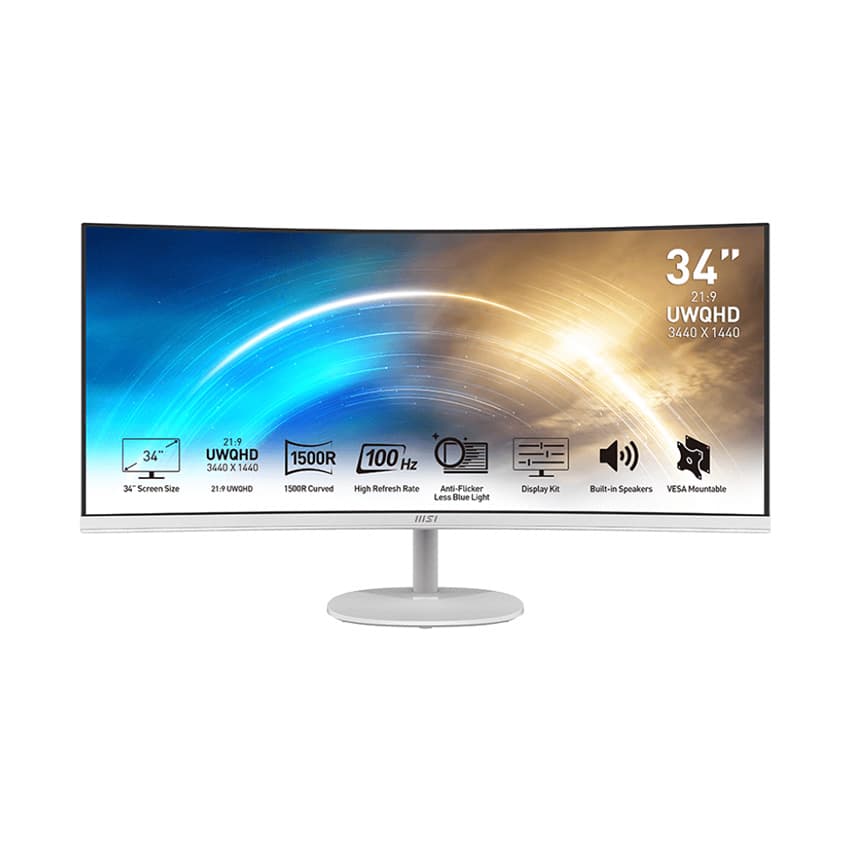 Màn hình MSI Pro MP341CQW (34 inch/UWQHD/VA/100Hz/1ms/Loa/Cong)