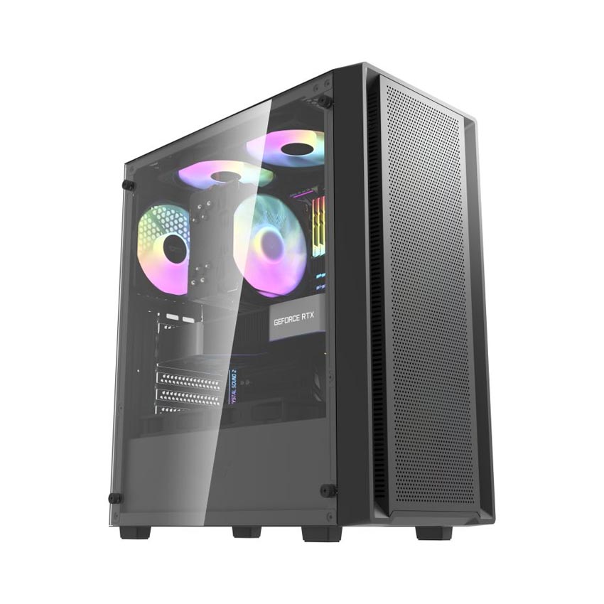 Vỏ Case Darkflash DK353 Black  (Mid Tower/Màu Đen/ 3 Fan LED)