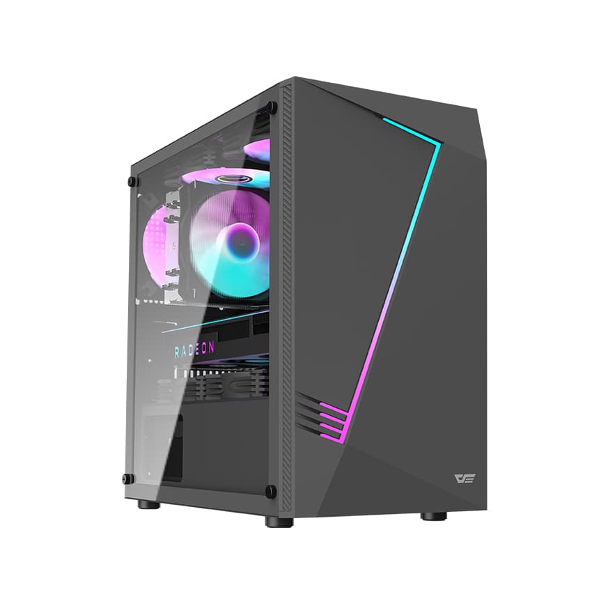 Vỏ case DARKFLASH AL390 BLACK No Fan (Matx/Mid Tower/Màu Đen)