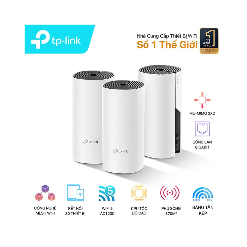 Bộ phát wifi mesh wifi TP-Link Deco M4 3 Pack (Hàng mới 90% - RTTP074)