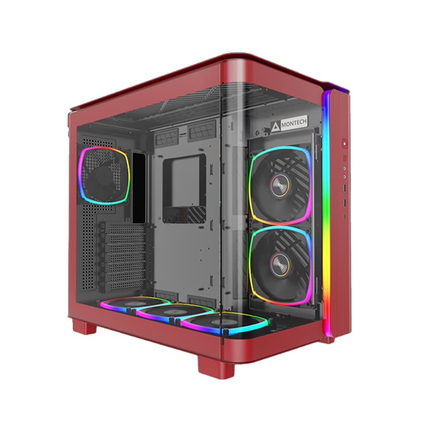 Vỏ Case MONTECH KING 95 PRO RED (ATX/Mid Tower/Màu Đỏ/6 Fan ARGB)