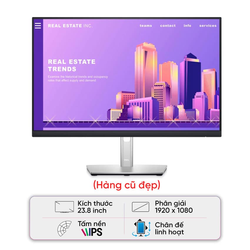 Màn hình Dell P2422H (23.8inch/FHD/IPS/60Hz/5ms) - Cũ Đẹp (Không vỏ hộp)