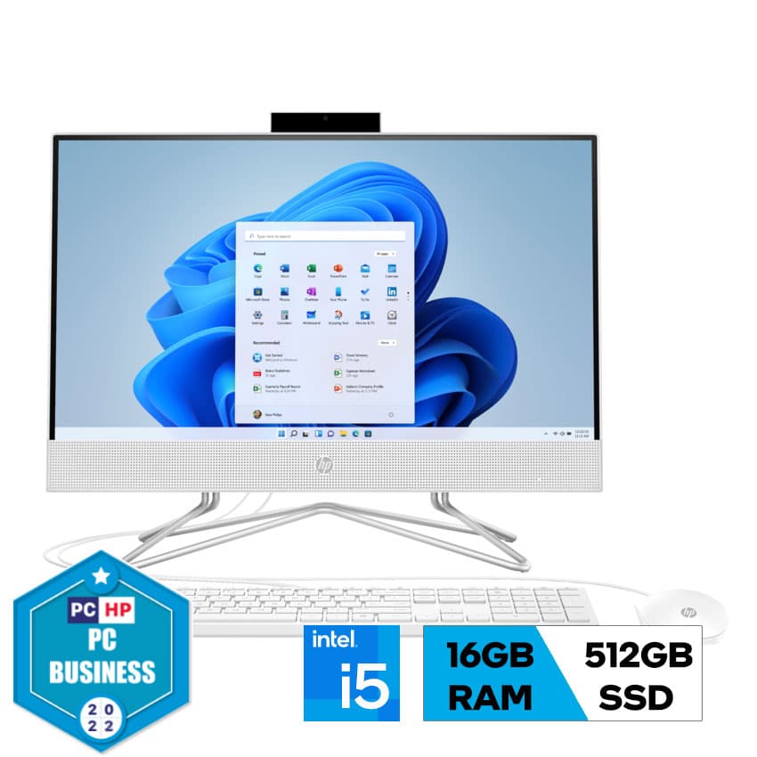 PC HP All In One 22-dd2042d (9A8J7PA) (i5-1235U/16GB RAM/512GB SSD/21.5 FHD/WL+BT/K+M/Win 11/Trắng)