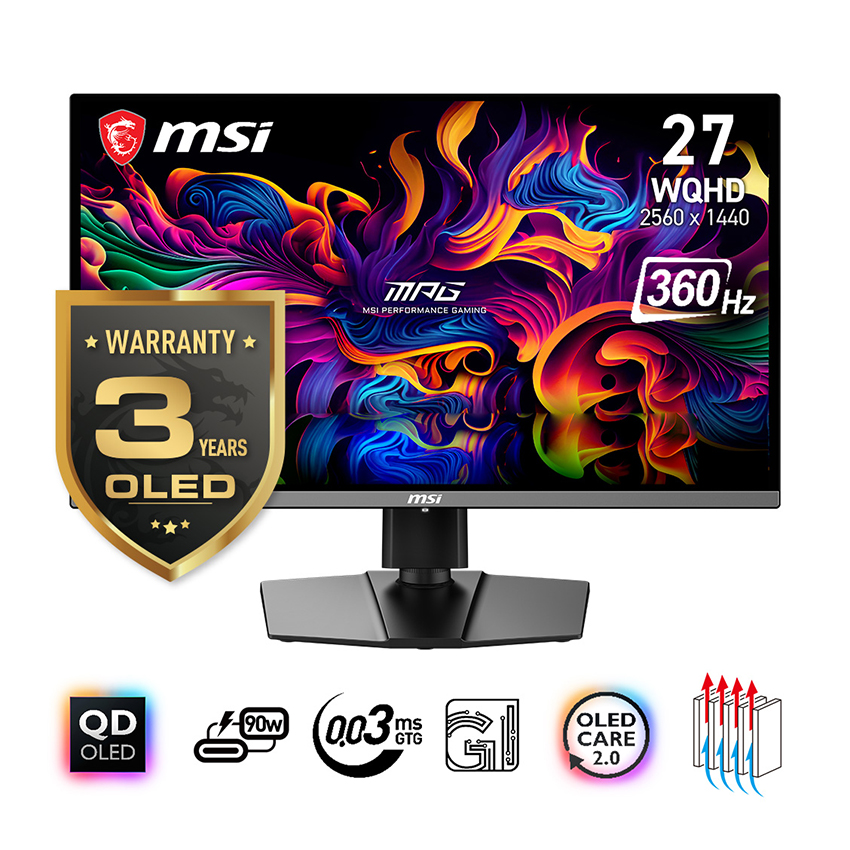 Màn hình MSI MPG 271QRX QD-OLED (26.5 inch/WQHD/QD-OLED/360Hz/0.03ms)