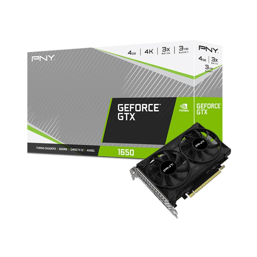 Card màn hình PNY GTX 1650-4GB GDDR6 Dual Fan