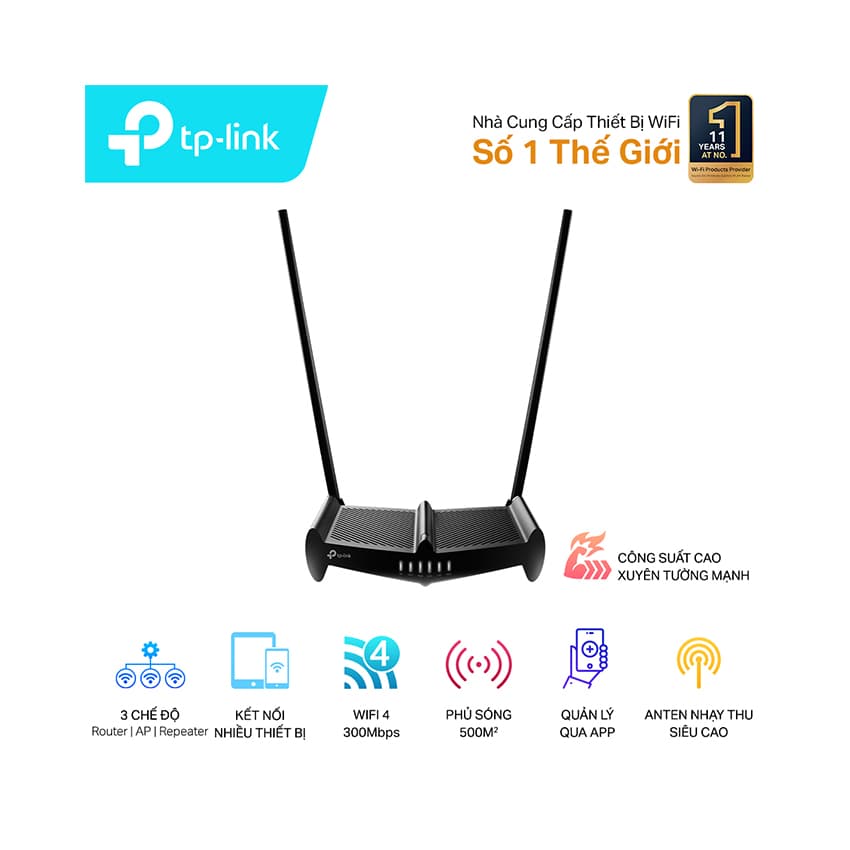 Bộ phát wifi TP-Link TL-WR841HP(UN) Wireless N 300Mbps _ Cũ đẹp 95% (RTTP054)