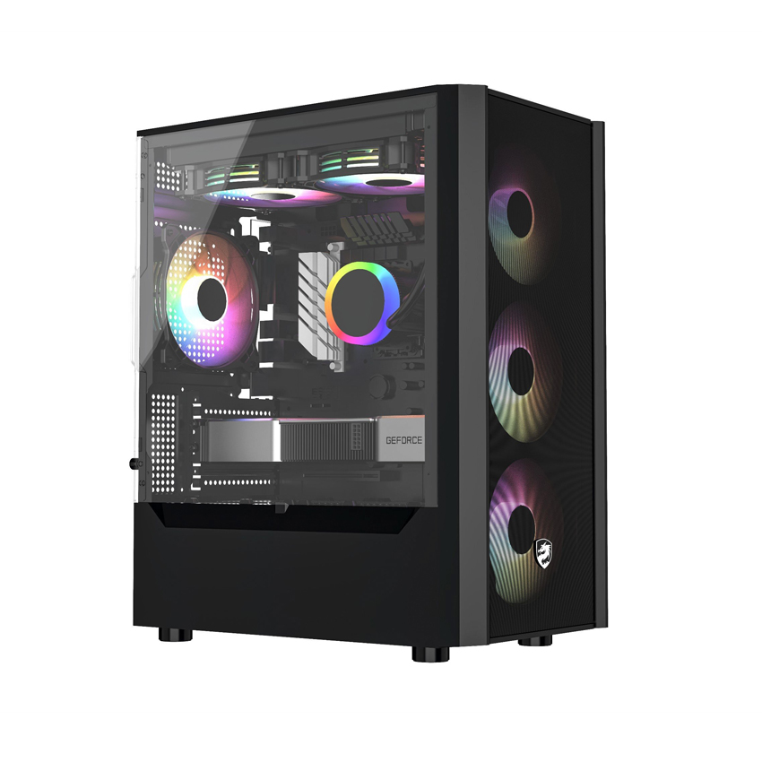 Vỏ Case VITRA CRUISE AX3 BLACK 4FAN RGB (MATX/Màu Đen/Rad top 240)